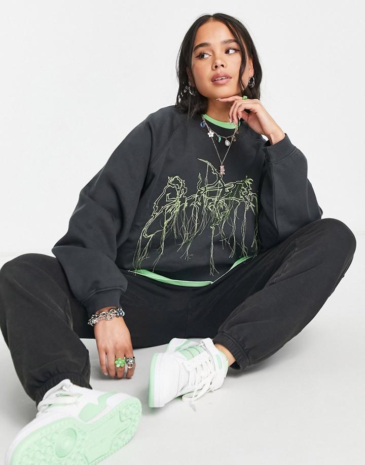 Weekday Varsity Sweatshirt In Black