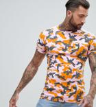 Puma Muscle Fit T-shirt In Pink Camo Exclusive To Asos - Pink