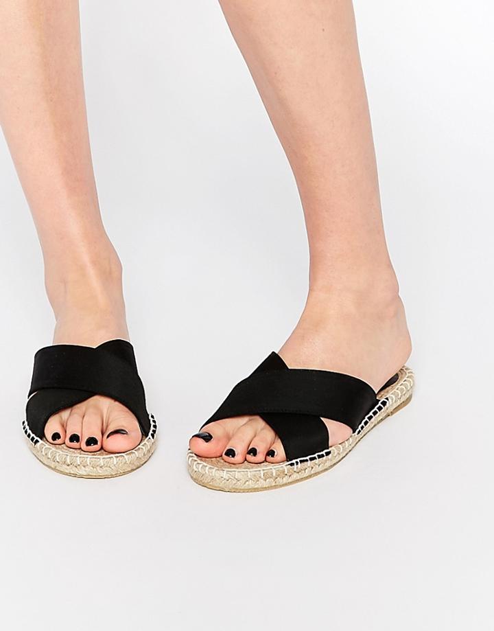 Asos Jaime Espadrille Sliders - Black