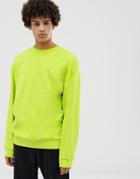 Asos Design Oversized Sweatshirt In Bright Green - Green
