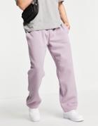 Topman Wide Leg Sweatpants In Lilac-purple