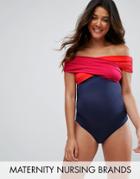 Gebe Maternity Nursing Bardot Swimsuit - Multi