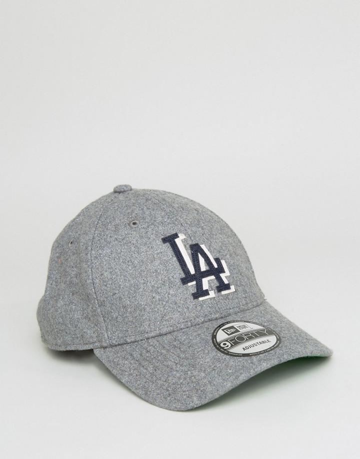 New Era 9twenty Adjustable Cap La Dodgers In Felt - Gray