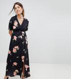 Asos Maternity Nursing Wrap Maxi Dress In Floral Print - Multi