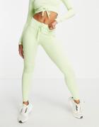 Love & Other Things Ribbed Gym Leggings In Pastel Green