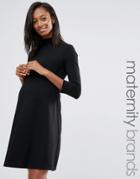 Isabella Oliver Roll Neck Skater Dress - Black