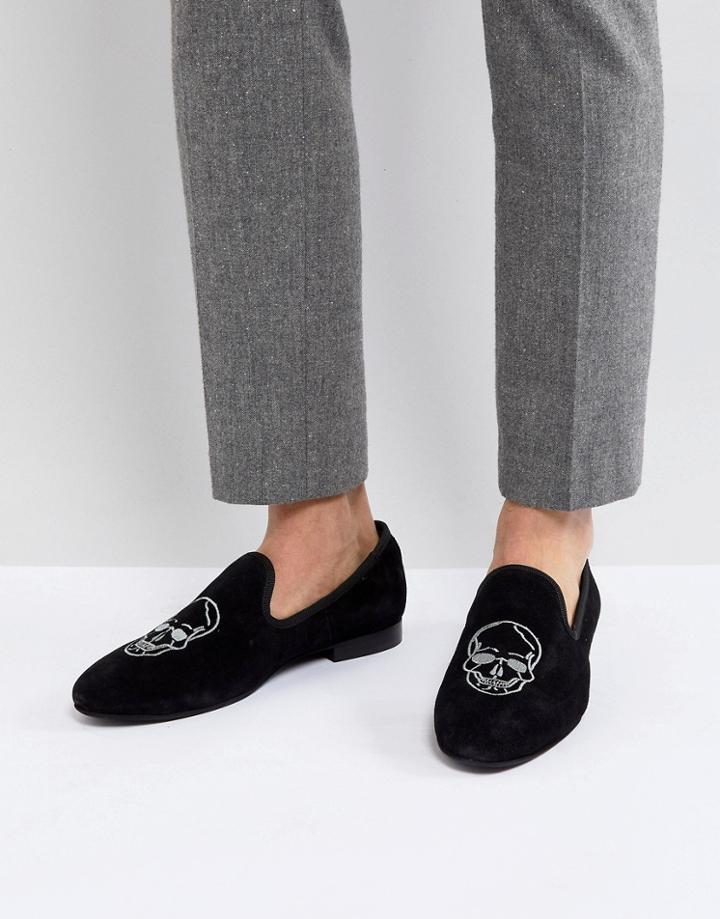 Kg By Kurt Geiger Embroided Slipper Loafers - Black