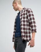 Allsaints Checked Shirt In Slim Fit - Red