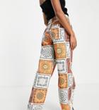 Stradivarius Petite Printed Dad Jeans In Celestial Print-multi