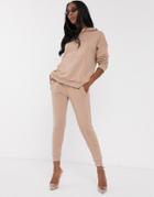 The Couture Club Skinny Motif Jogger In Tan-brown