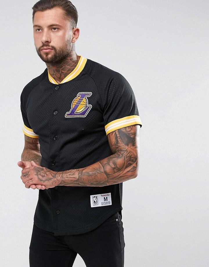 Mitchell & Ness Nba L.a Lakers Mesh T-shirt - Black