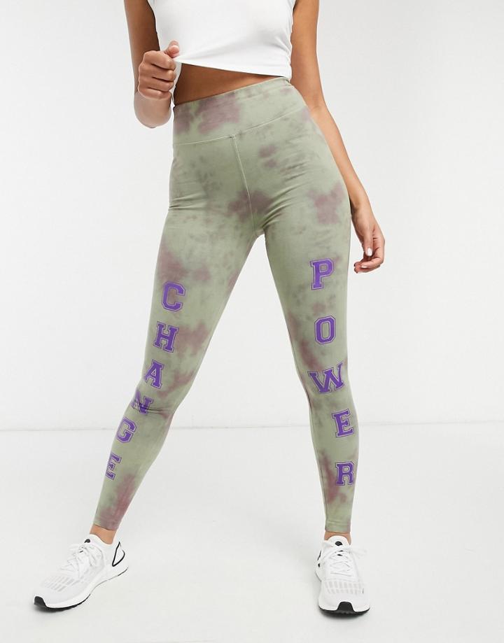 Asos 4505 Acid Wash Legging With Logo-multi