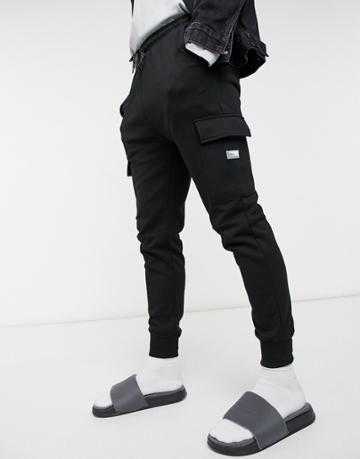 Jack & Jones Intelligence Cargo Sweatpants In Black