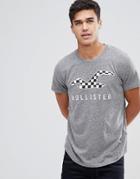 Hollister Athleisure Insert Logo Panel T-shirt In Gray - Gray