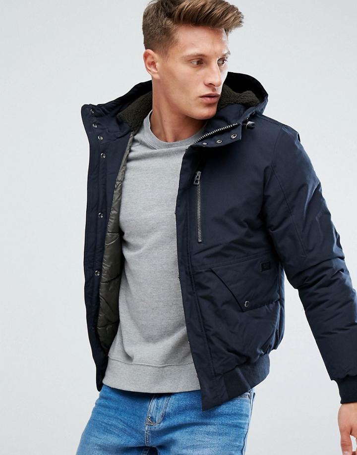 Esprit Padded Parka With Fleece Lined Pockets - Black