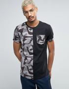 Juice Paneled Camo T-shirt - Black