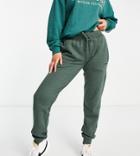 Russell Athletic Brushed Fleece Joggers In Dark Green