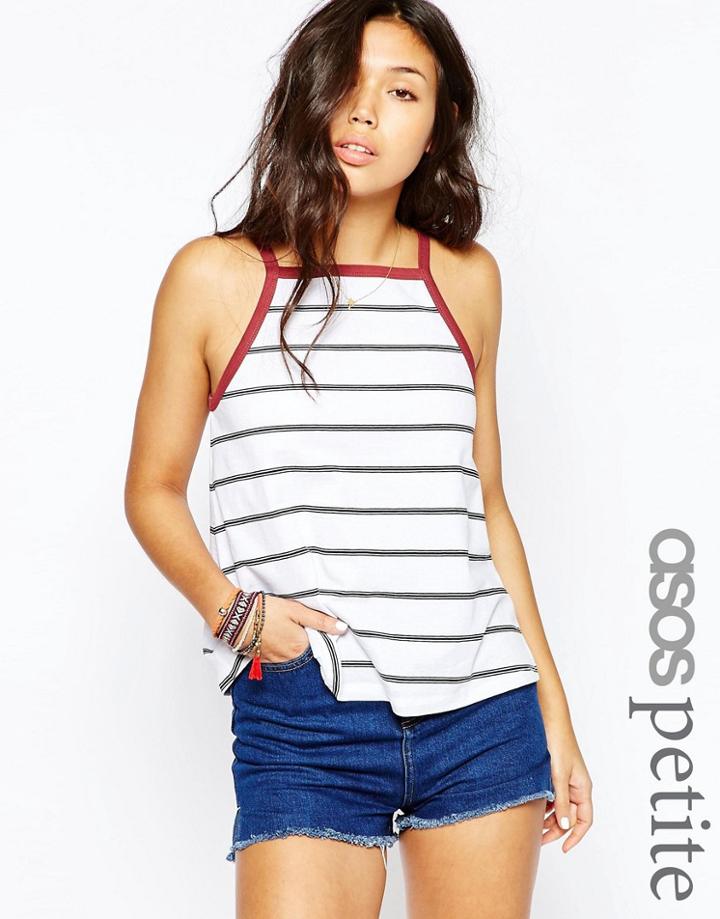 Asos Petite Swing Vest In Textured Stripe - Multi
