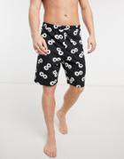 Asos Design Lounge Shorts With Cartoon Eye Print-black