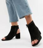 Lost Ink Wide Fit Macy Black Shoe Boots - Black