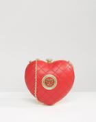 Love Moschino Structured Heart Cross Body Bag - Red