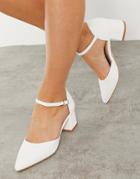 Truffle Collection Mid Block Heel Shoes In White-multi