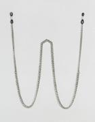 Asos Sunglasses Chain In Burnished Silver - Silver