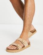 Bershka Sandals With Straps In Sand-neutral