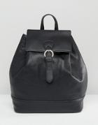 Pieces Simple Backpack With Buckle Fastening - Black