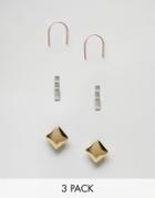 Designb Exclusive Clean Mix Multipack Earrings - Gold