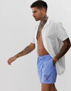 Barbour Beacon Logo Swim Shorts In Light Blue