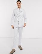 Asos Design Wedding Slim Suit Suit Vest In Ice Gray-grey