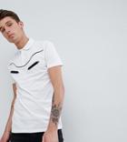 Asos Design Tall Polo Shirt With Western Piping In White - White