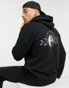 Only & Sons Hoodie With Mystic Back Print In Black