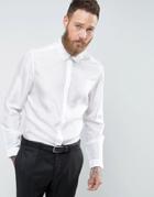 Asos Pure Silk Regular Fit Shirt In White - White