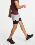 Asos 4505 Icon Training 2-in-1 Shorts In Gray-grey