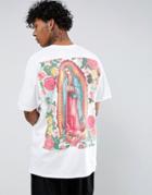 Hnr Ldn Mary Rose Back Print T-shirt In Oversized - White