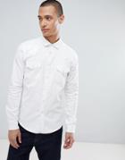 Asos Design Skinny Denim Western Shirt In White - White