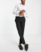 Asos Design Slim Tuxedo Pants In Black With Satin Side Stripe