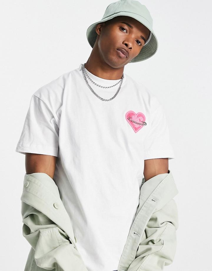 Sixth June Pink Heart Print T-shirt In White