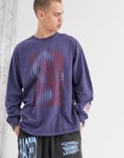 Nothing Is Sacred Long Sleeve Sacked Print Top In Gray
