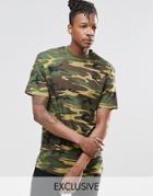 Reclaimed Vintage Camo T-shirt - Woodland Camo