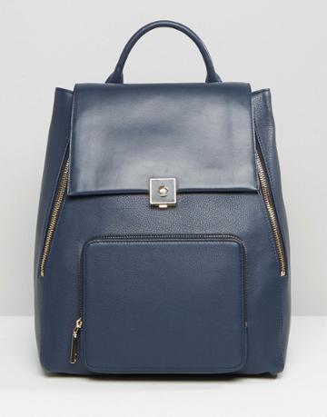 Modalu Leather Backpack - Navy
