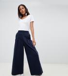 Asos White Tall Basketball Pants With Pleat Detail - Navy