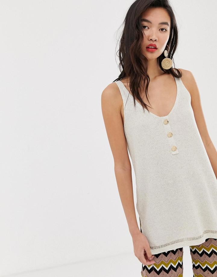 River Island Sweater Vest In Oatmeal-beige