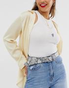Asos Design Leather Snake Print Jeans Belt With Silver Buckle - Multi
