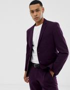 Jack & Jones Premium Slim Fit Suit Jacket With Stretch - Purple