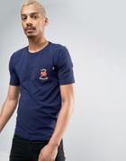 Love Moschino Embroidered Pocket T-shirt - Navy