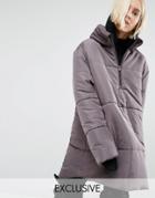 Puffa Oversized Over Head Half Zip Jacket - Gray