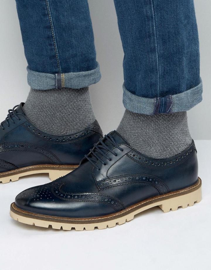 Base London Raid Derby Brogue Shoes - Navy